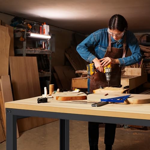 Adjustable 60-Inch Heavy Wood Work Table