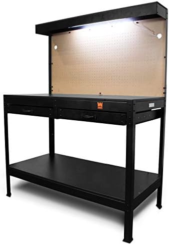 WEN 48-Inch Sturdy Workbench with Built-in Light and Outlets