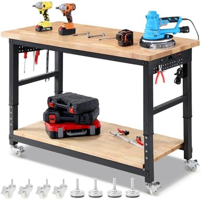 Expanded 60-Inch Workbench with Under-Shelf Storage
