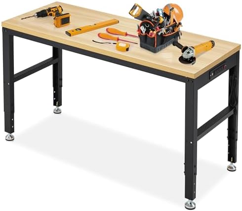 Adjustable 60-Inch Heavy Wood Work Table