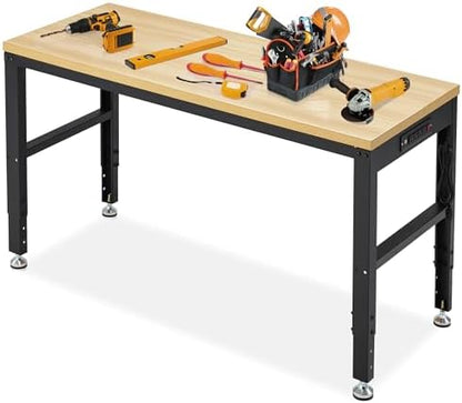 Adjustable 60-Inch Heavy Wood Work Table