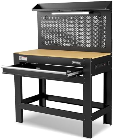 WORKPRO 45-Inch Organized Workbench with Lighting