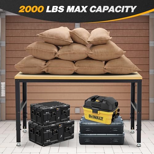 Adjustable 60-Inch Heavy Wood Work Table