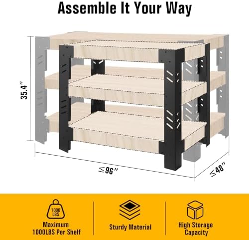 Custom Steel Workbench Leg Frame Kit for Garages