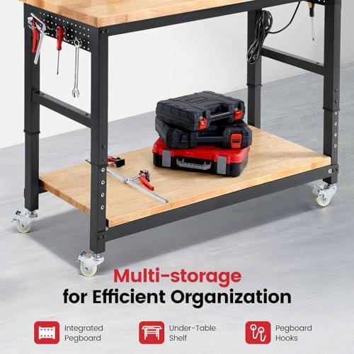 Expanded 60-Inch Workbench with Under-Shelf Storage